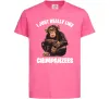 Детская футболка I really like chimpanzees Ярко-розовый Детская футболка I really like chimpanzees Ярко-розовый фото