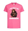 Дитяча футболка I really like chimpanzees Яскраво-рожевий фото