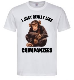 Мужская футболка I really like chimpanzees Мужская футболка I really like chimpanzees