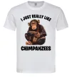 Мужская футболка I really like chimpanzees Белый фото