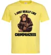 Мужская футболка I really like chimpanzees Лимонный фото