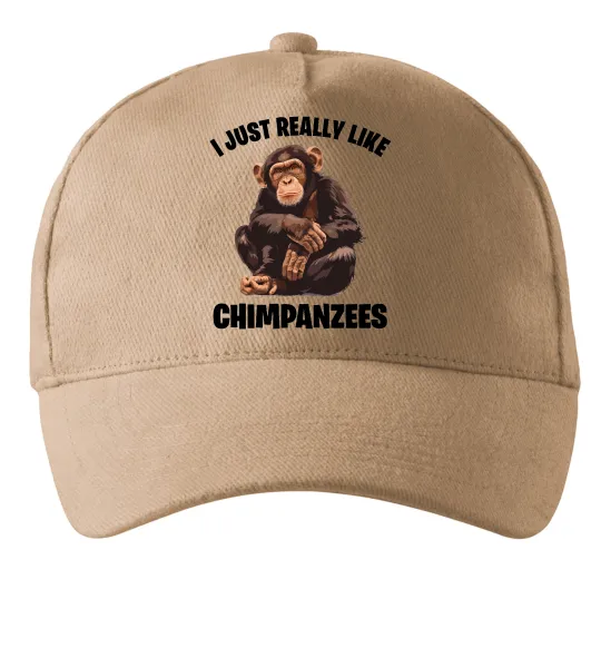 Кепка I really like chimpanzees Песочный фото