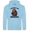 Женская толстовка (худи) I really like chimpanzees Голубой фото