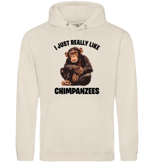 Жіноча толстовка (худі) I really like chimpanzees Таш фото