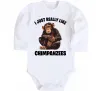 Дитячий бодік I really like chimpanzees Білий фото