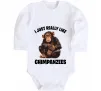 Детский боди I really like chimpanzees Белый фото