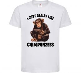 Детская футболка I really like chimpanzees Детская футболка I really like chimpanzees