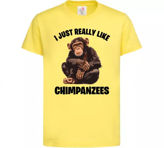 Детская футболка I really like chimpanzees Лимонный фото