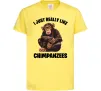 Детская футболка I really like chimpanzees Лимонный Детская футболка I really like chimpanzees Лимонный фото