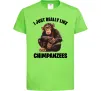 Детская футболка I really like chimpanzees Лаймовый Детская футболка I really like chimpanzees Лаймовый фото