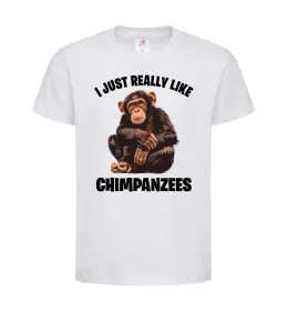 Детская футболка I really like chimpanzees Белый фото