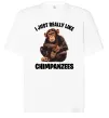 Футболка Оверсайз I really like chimpanzees Белый фото
