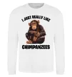 Світшот I really like chimpanzees Білий фото