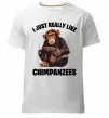 Чоловіча преміум футболка I really like chimpanzees Білий фото