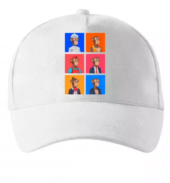 Кепка Funny monkeys Білий фото