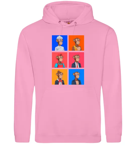 Мужская толстовка (худи) Funny monkeys Розовый фото