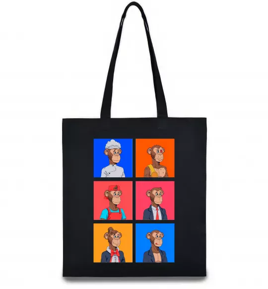 Эко-сумка Funny monkeys Черный фото
