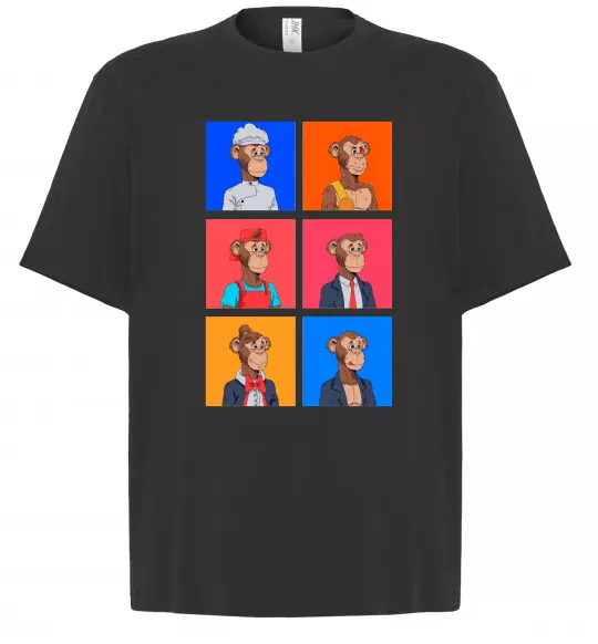 Футболка Оверсайз Funny monkeys Черный фото