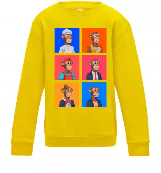 Дитячий світшот Funny monkeys Сонячно жовтий фото