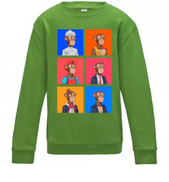 Дитячий світшот Funny monkeys Лаймовий фото