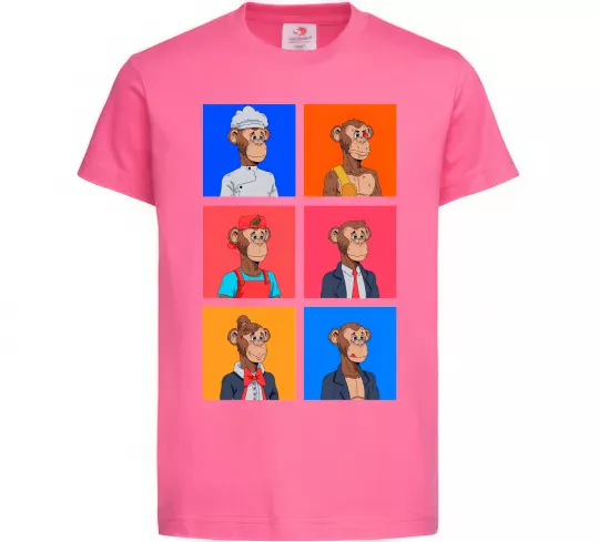 Детская футболка Funny monkeys Ярко-розовый фото