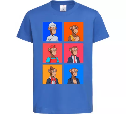 Детская футболка Funny monkeys Ярко-синий фото