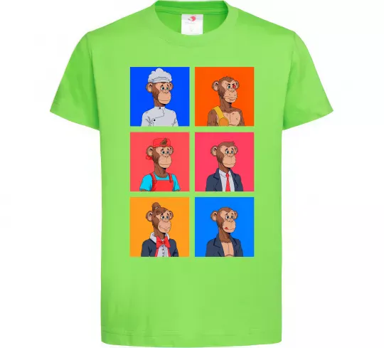 Детская футболка Funny monkeys Лаймовый фото