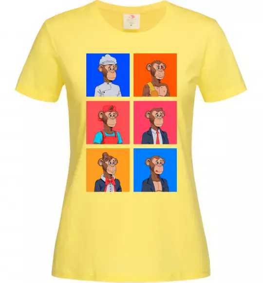 Женская футболка Funny monkeys Лимонный фото