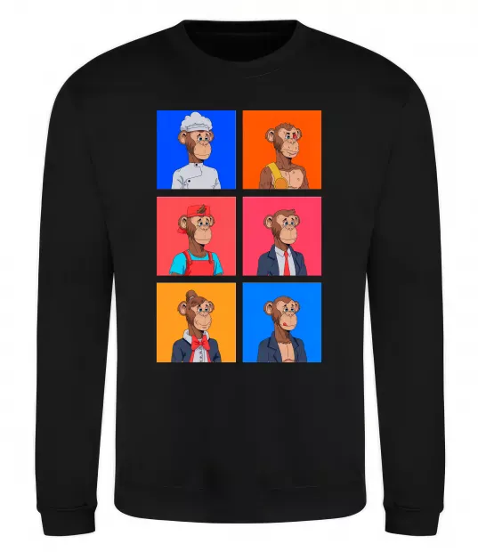 Свитшот Funny monkeys Черный фото