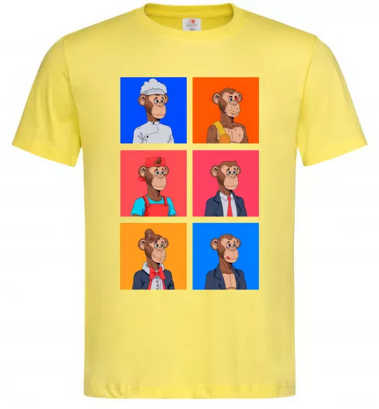 Мужская футболка Funny monkeys Лимонный фото