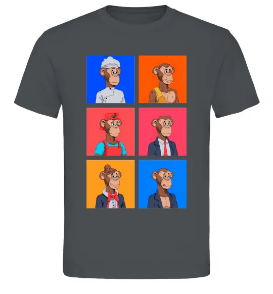 Мужская футболка Funny monkeys Графит фото