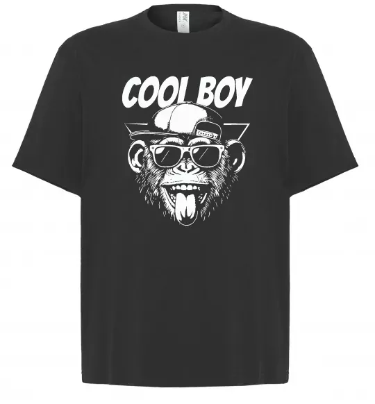 Футболка Оверсайз Cool boy monkey Черный фото