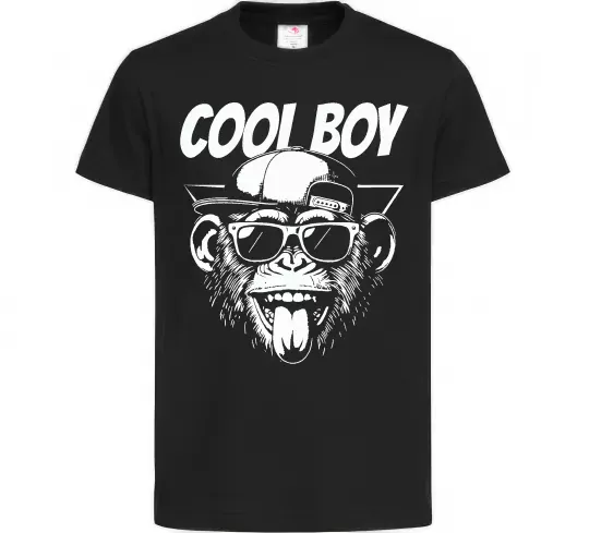 Детская футболка Cool boy monkey Черный фото