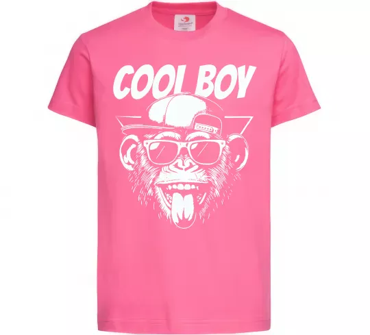 Детская футболка Cool boy monkey Ярко-розовый фото