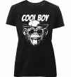 Женская премиум футболка Cool boy monkey Черный фото