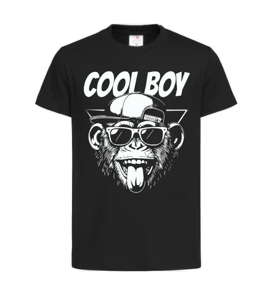 Детская футболка Cool boy monkey Черный фото