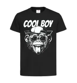 Дитяча футболка Cool boy monkey Чорний фото