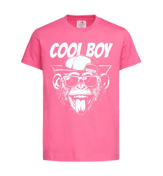 Детская футболка Cool boy monkey Ярко-розовый фото