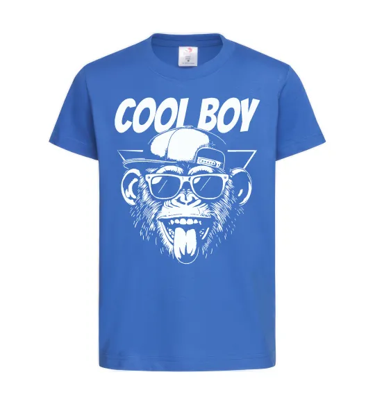 Детская футболка Cool boy monkey Ярко-синий фото