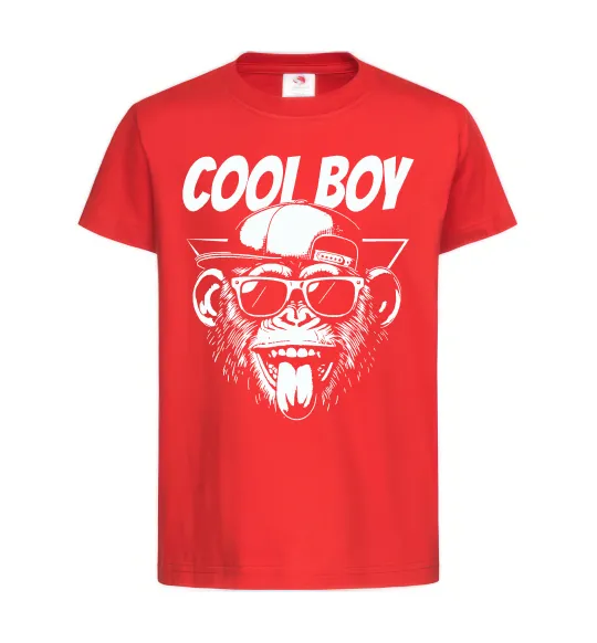 Детская футболка Cool boy monkey Красный фото