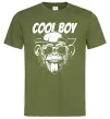 Мужская футболка Cool boy monkey Оливковый фото