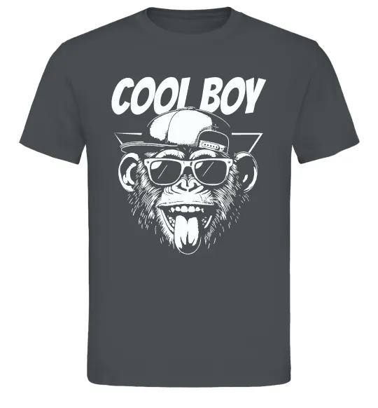 Мужская футболка Cool boy monkey Графит фото