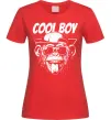 Женская футболка Cool boy monkey Красный фото