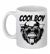 Чашка керамическая Cool boy monkey Белый фото