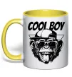 Чашка с цветной ручкой Cool boy monkey Солнечно желтый фото
