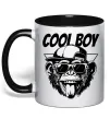 Чашка с цветной ручкой Cool boy monkey Черный фото