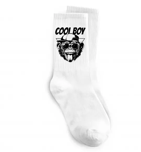 Носки Cool boy monkey Белый фото