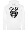 Мужская толстовка (худи) Cool boy monkey Белый фото