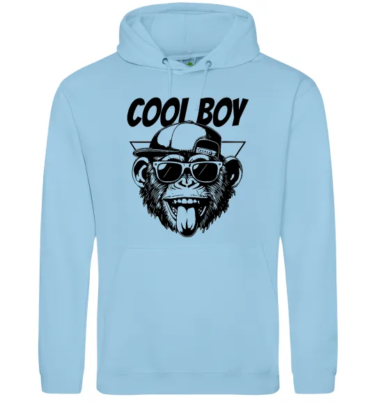 Женская толстовка (худи) Cool boy monkey Голубой фото