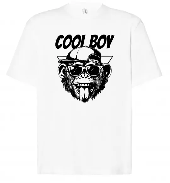 Футболка Оверсайз Cool boy monkey Белый фото